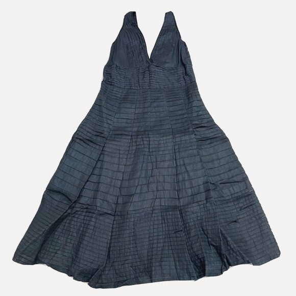 Solitaire Dresses & Skirts - Solitaire LA Dress Womans Small Sleeveless Pleated Navy Blue Fit Flare Lined‎